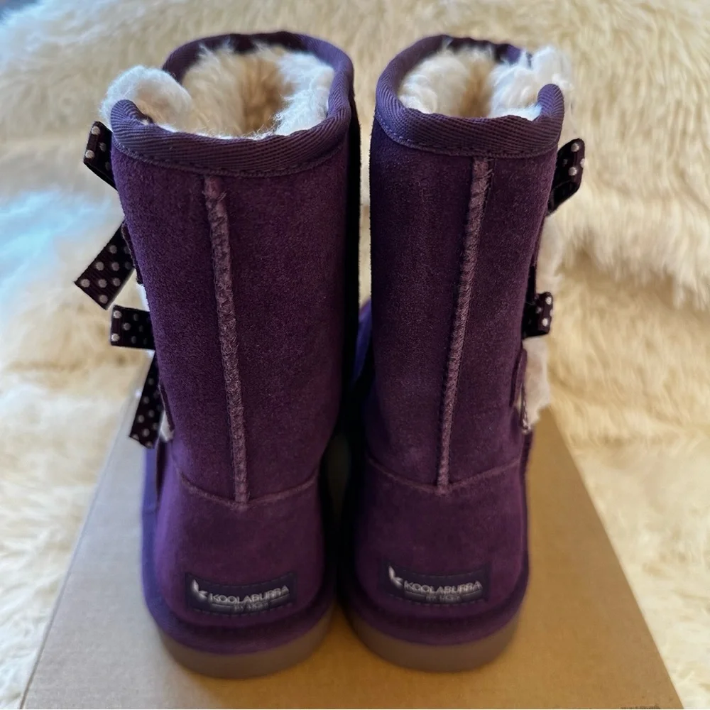 Koolaburra by UGG Victoria Short Purple Suede Boots Girls Size 5 NWOT Cozy